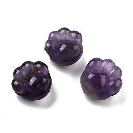 Natural Amethyst Beads, Paw Print