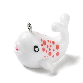 Подвески из смолы на тему морских животных, с платиновыми тоновыми железными петлями