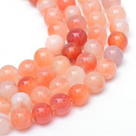 Round Dyed Natural Red Agate Bead Strands