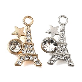 Подвески из сплава и страза, Эйфелева башня и подвески в виде звезд