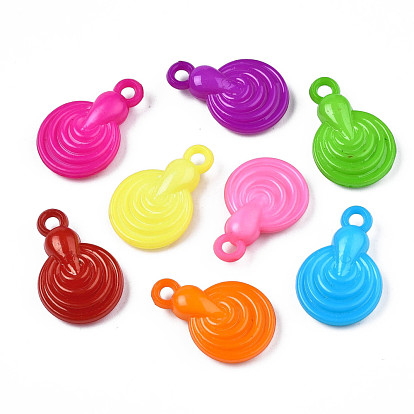 Opaque Acrylic Pendants, Flat Round