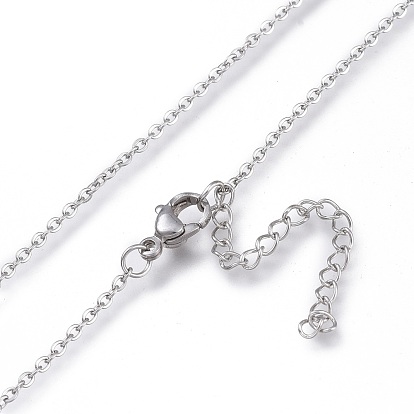 Flat Round 304 Stainless Steel Rhinestone Jewelry Sets, Cable Chains Pendant Necklaces and Stud Earrings, with Ear Nuts and Lobster Claw Clasps