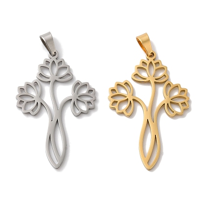 304 подвески из нержавеющей стали, лазерная резка, полый шарм лотоса