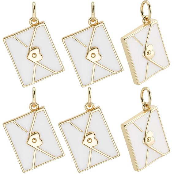 10подвески из латуни с эмалевым покрытием, с целью перехода в кольце, реальный 18 k позолоченный, долговечный, без кадмия, без никеля и без свинца, конверт очарование