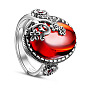 Shegrace impresionante 990 925 anillo de dedo de plata esterlina, blossomes ciruela con granate ovalado, tamaño de 7, 17 mm