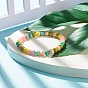 Natural Jade Beaded Stretch Bracelets, Dyed, Round