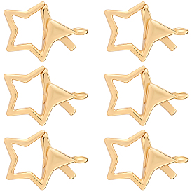 8шт латунные застежки-лобстеры, без никеля , звезда