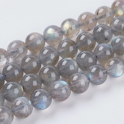 Natural Labradorite Beads Strands, Grade AA, Round