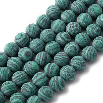 Синтетического малахита бисер нитей, матовые, круглые