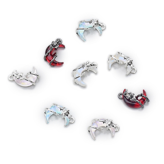 Подвески из смолы, луна подвески, с розеткой из сплава