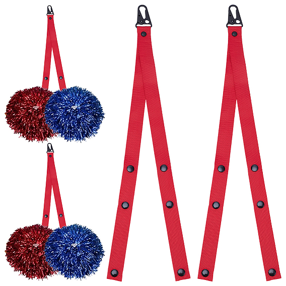 3Pcs Polyester & Plastic Cheer Pom Holder, Outdoor Adjustable Cheer Backpack Straps with Alloy Clasps, for Bag Replacement Accessories