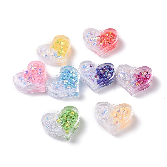 Transparent Acrylic Pendants, Heart