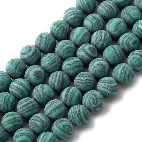 Синтетического малахита бисер нитей, матовые, круглые