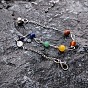 Chakra Natural Gemstone Lotus Dowsing Pendulums, with Alloy Findings