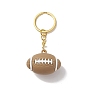 Rugby PVC Plastic Pendants Keychain, with Iron Findings