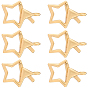 8шт латунные застежки-лобстеры, без никеля , звезда