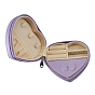 Heart PU Leather Jewelry Box, Travel Portable Jewelry Case, Zipper Storage Boxes, for Necklaces, Rings, Earrings and Pendants