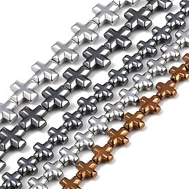 Electroplated Synthetic Non-magnetic Hematite Beads Strands, Cross