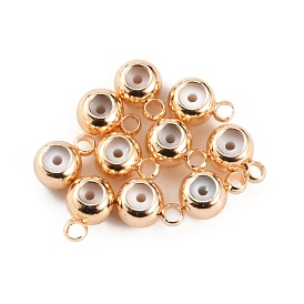 Brass Beads, with Silicone inside, Slider Beads, Long-Lasting Plated, Rondelle