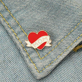 Colorful MOM Love Heart Pin Badge for Creative Moms - 15 Words or Less