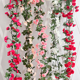 Simulation rose vine plastic fake flower vine wall hanging plant flower rattan wedding set decoration home decoration flower vine