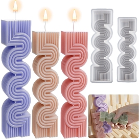 Moldes de vela de silicona diy, para hacer velas perfumadas, pilar de onda