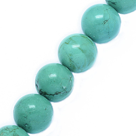 Natural Howlite Beads Strands, Round, Dyed & Heated