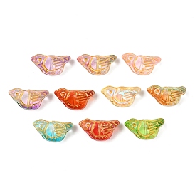 Краска для выпечки и стеклянные бусины, инкрустированные золотым металлом, птица