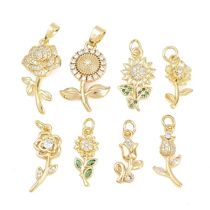 Латунный кулон с микропаве из циркония, без кадмия и без свинца, 