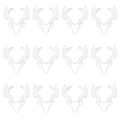 12Pcs Acrylic Cabochons, DIY Accessories for Resin Jewelry Making, Deer Shape