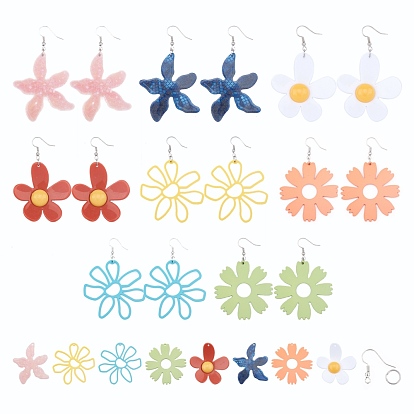 DIY Dangle Earring Making, with Resin Pendants, Iron Big Pendants, Acrylic Pendants, Iron Jump Rings, Brass Earring Hooks