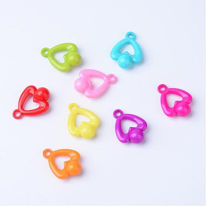 Opaque Acrylic Pendants, Heart