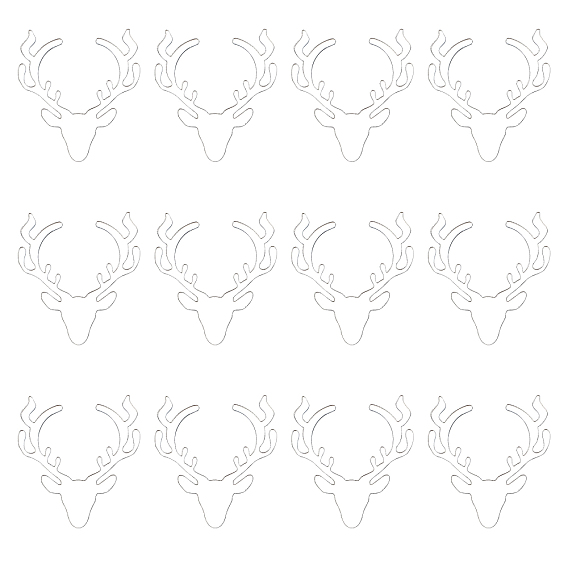12Pcs Acrylic Cabochons, DIY Accessories for Resin Jewelry Making, Deer Shape