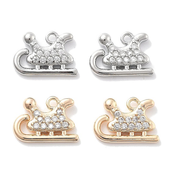 Подвески из прозрачного кубического циркония с микропейвом, без кадмия, без никеля и без свинца, санки