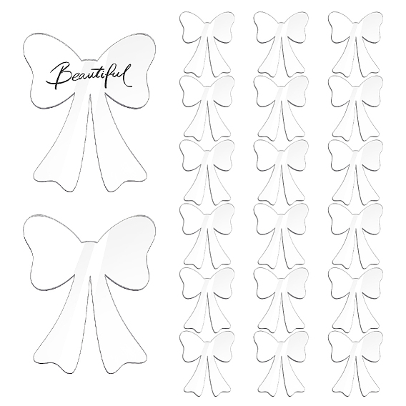 Акриловые пустые карточки для рассадки гостей, с бумажными наклейками, бантом