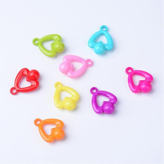 Opaque Acrylic Pendants, Heart