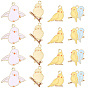 40Pcs 4 Styles Alloy Enamel Pendants, Bird Charms, Golden