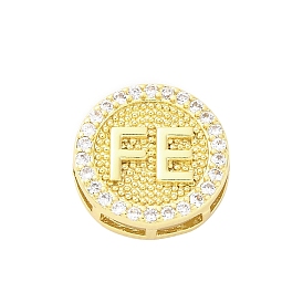 Латунные микропаве прозрачные многонитевые звенья из циркония, без кадмия и без свинца, плоские круглые звенья