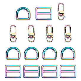 Набор застежек для самостоятельного изготовления кошелька, включая поворотные застежки из цинкового сплава, прямоугольные d кольца пряжки, d кольца