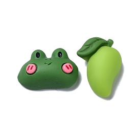 Opaque Resin Cabochons, for DIY Decoration, Frog & Mango