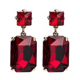 Geometric Acrylic Earrings with Rhinestones for Women's Fashion and Style in Autumn and Winter