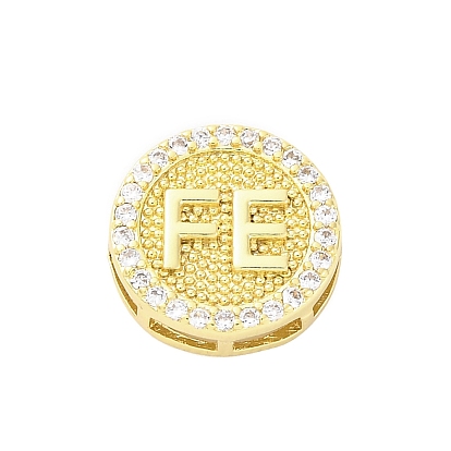 Латунные микропаве прозрачные многонитевые звенья из циркония, без кадмия и без свинца, плоские круглые звенья