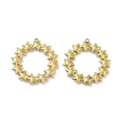 Ионное покрытие (ip) 304 подвески из нержавеющей стали, кольцо с подвеской в виде звезды