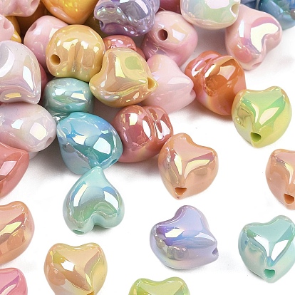 Uv акриловые покрытия бусины, радужный, сердце