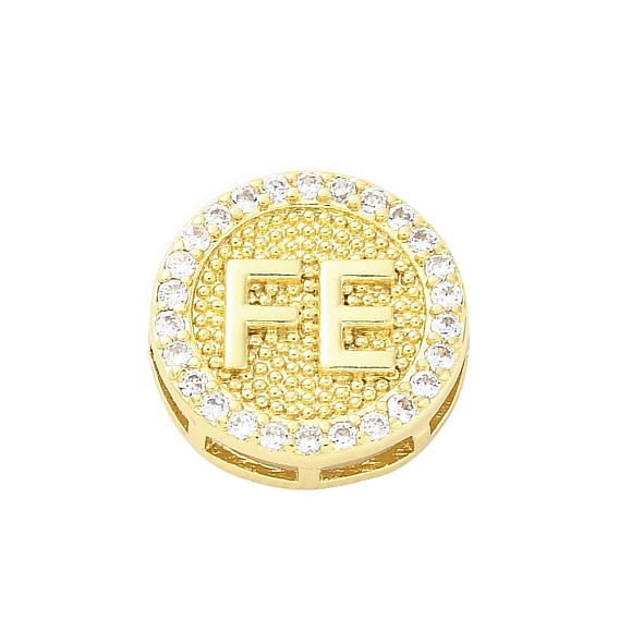 Латунные микропаве прозрачные многонитевые звенья из циркония, без кадмия и без свинца, плоские круглые звенья