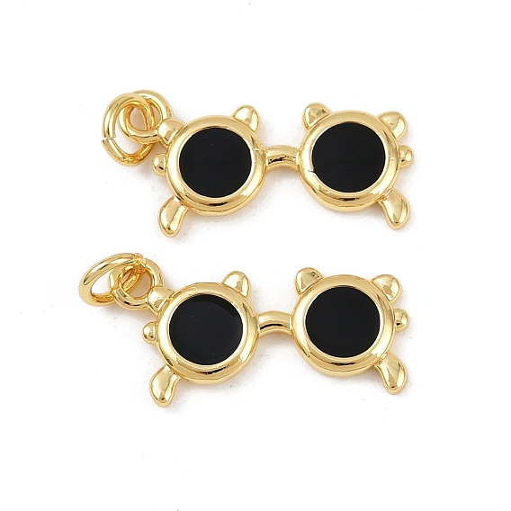 Латунь эмаль подвески, подвески для очков, с целью перехода в кольце, без кадмия и без свинца, реальный 18 k позолоченный
