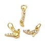 Латунные микропаве прозрачные подвески с фианитом, без кадмия, без никеля и без свинца, реальный 18 k позолоченный