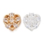 Стойки обшивки латунь микро проложить кубического циркония бусы, со стеклом, долговечный, без свинца и без кадмия, сердце