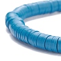6Pcs 6 Color Handmade Polymer Clay Heishi Surfer Stretch Bracelets Set, Acrylic Heart Beaded Preppy Bracelet Women