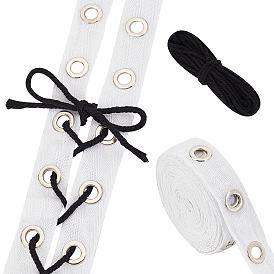 5 ярдов хлопчатобумажных лент с люверсами, с хлопковыми нитями толщиной 10m, для поделок ремесел